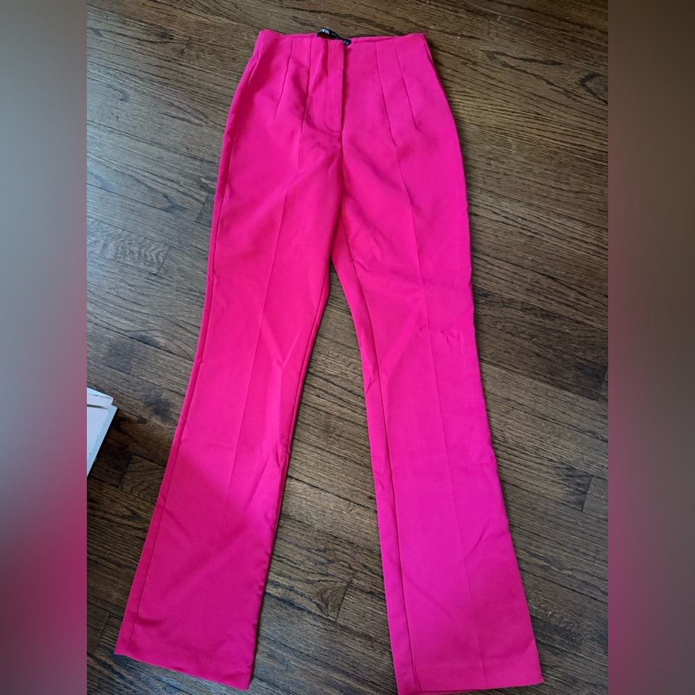 Zara Pink Straight-Leg Trousers